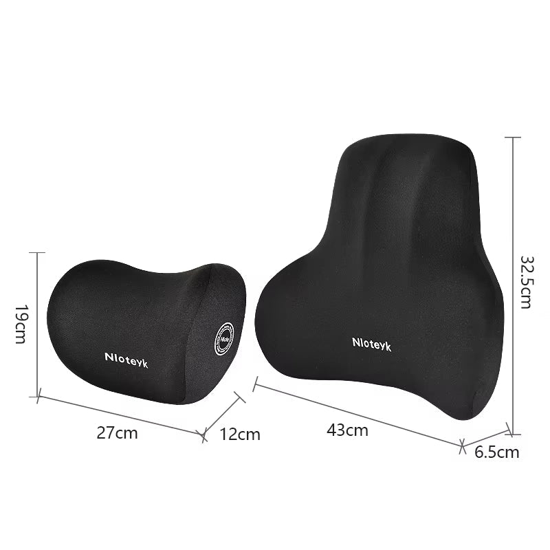Set Ergonomische Autokussens van Traagschuim – Verlichting voor Nek en Rug | ErgoComfort™