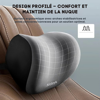 Oreiller ergonomique voiture – Soulage la nuque et le dos | ErgoComfort™