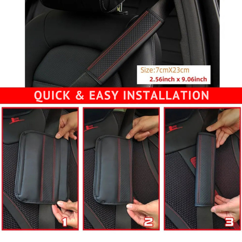 Leren Autogordelbeschermer met Reliëf – Comfort & Elegantie | ErgoBelt™