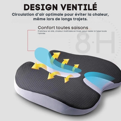 Coussin ergonomique voiture – Soulage le coccyx et la prostate | ErgoSeat™