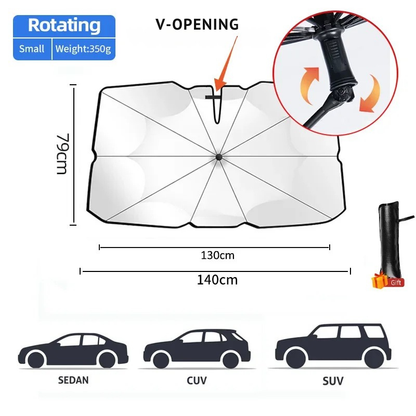 Opvouwbaar Zonnescherm Auto – UV- en Hittebescherming | SunShield™