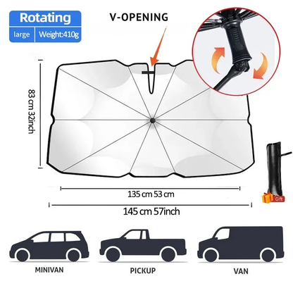 Opvouwbaar Zonnescherm Auto – UV- en Hittebescherming | SunShield™